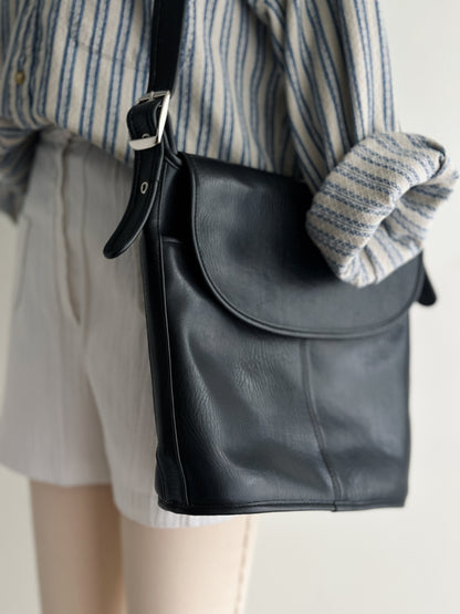 vintage black satchel bag
