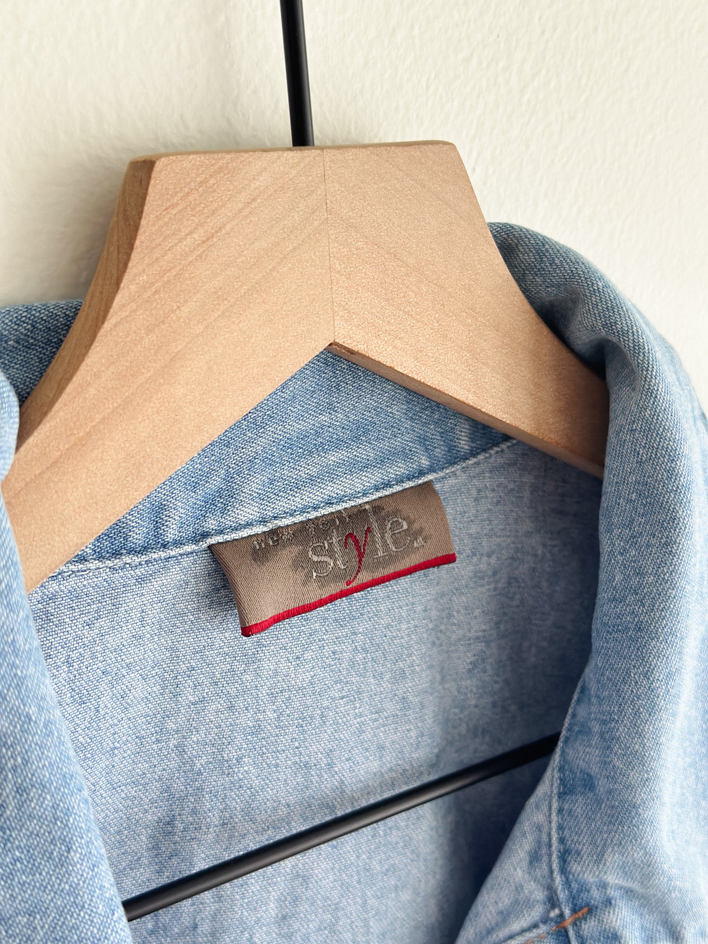 vintage denim crop vest top (M)