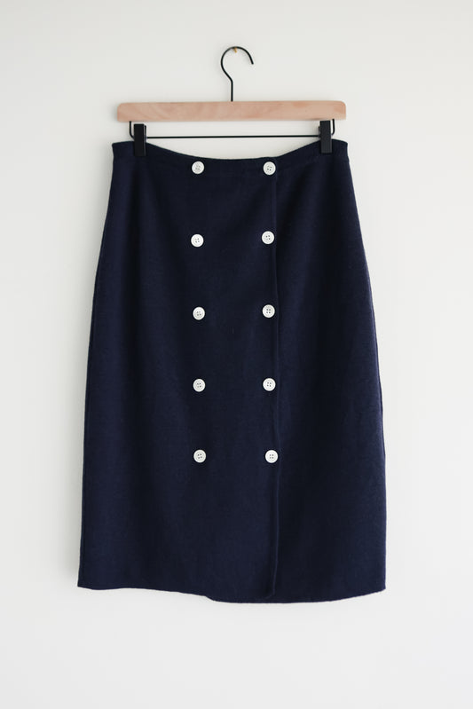 vintage Perry Ellis wool sweater knit skirt (M)