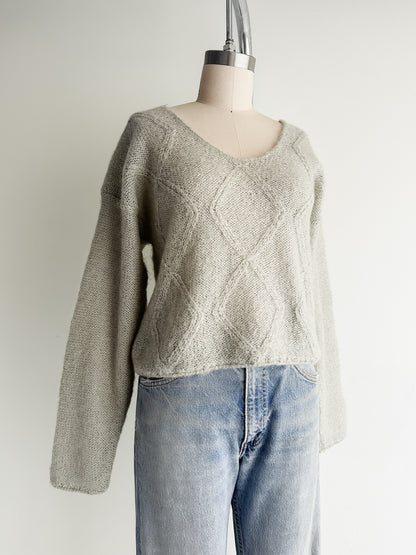 vintage ash grey mohair sweater (M)