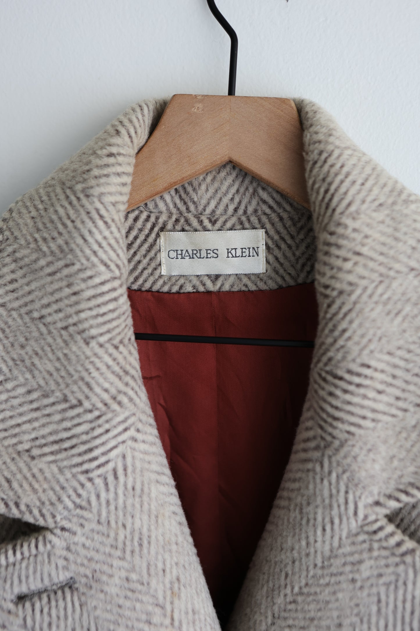 vintage herringbone wool coat (M/L)