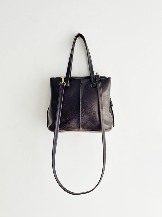vintage brown leather handbag