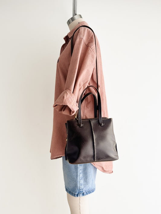vintage brown leather handbag