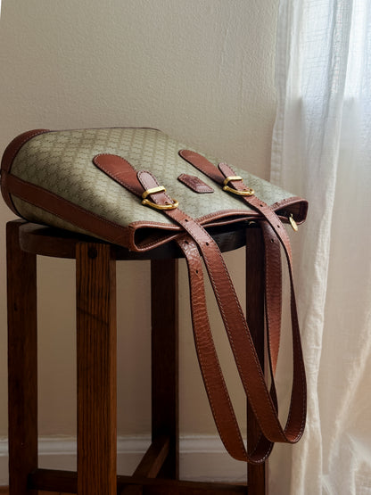 Vintage 1994 Celine Small Triomphe Macadam Bucket Bag
