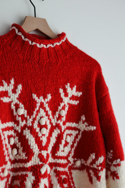 vintage hand knit wool sweater (S)