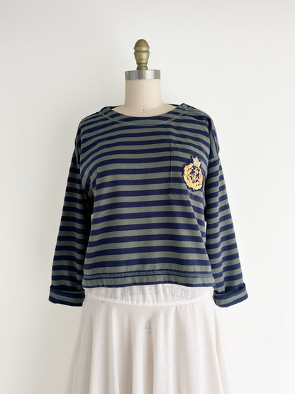 vintage striped cropped tee (M)