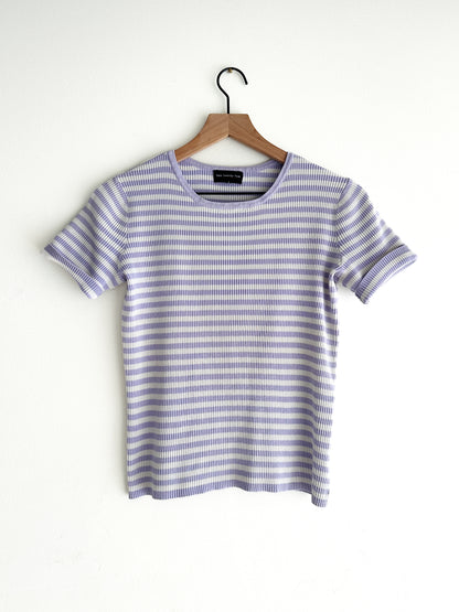 vintage lavender ribbed knit tee (S)