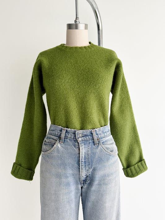 vintage green wool J Crew sweater (S)