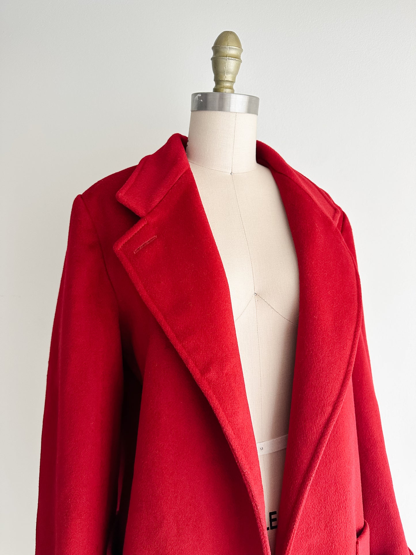 vintage red wool coat (S)