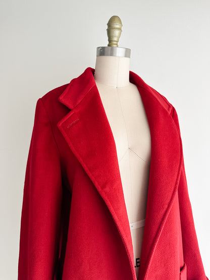 vintage red wool coat (S)