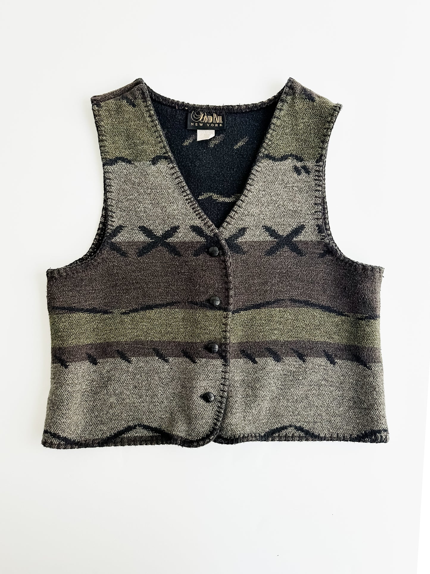 vintage Taos cotton blanket vest (S/M)