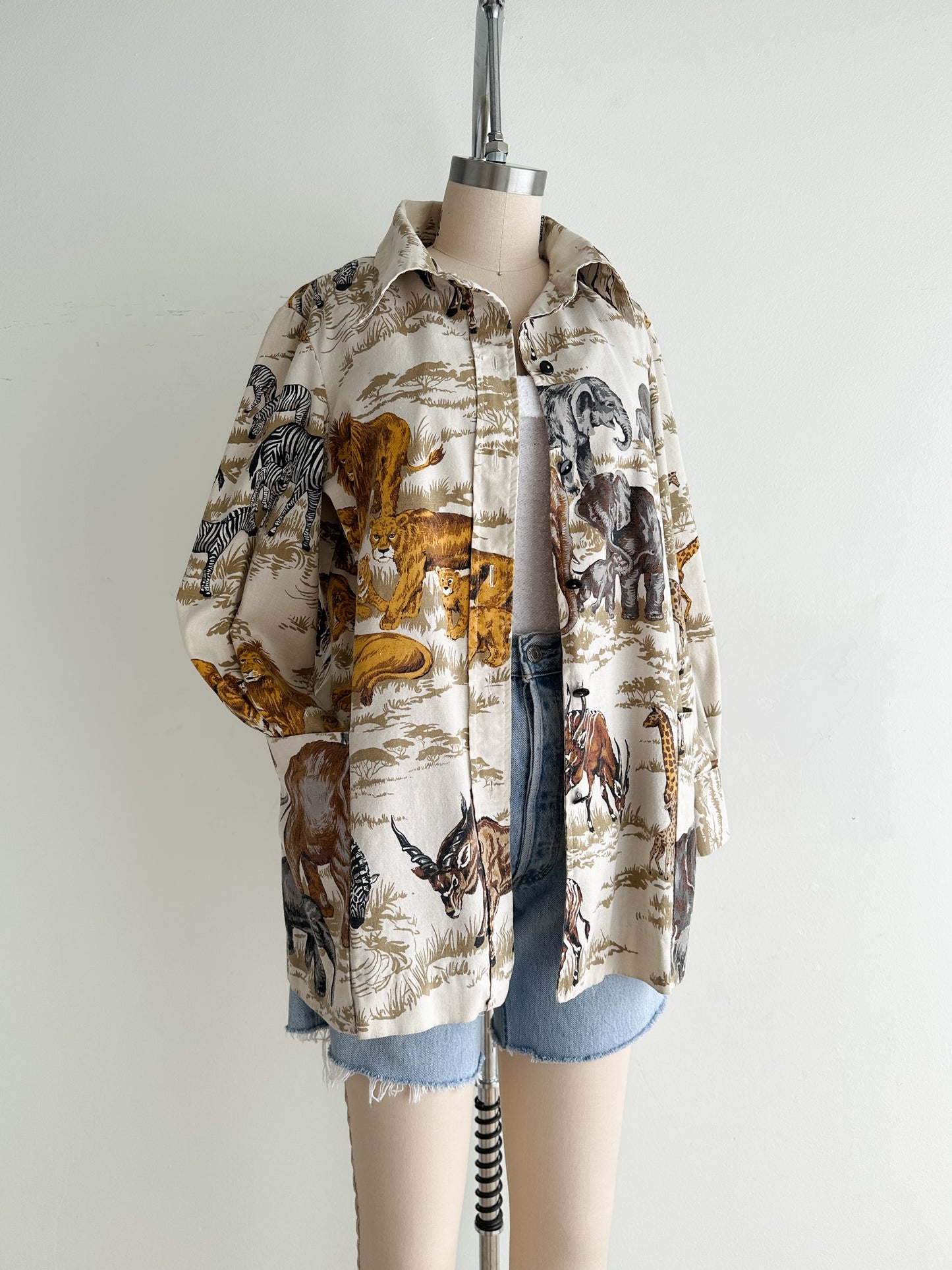 vintage safari cotton chore coat (M/L)