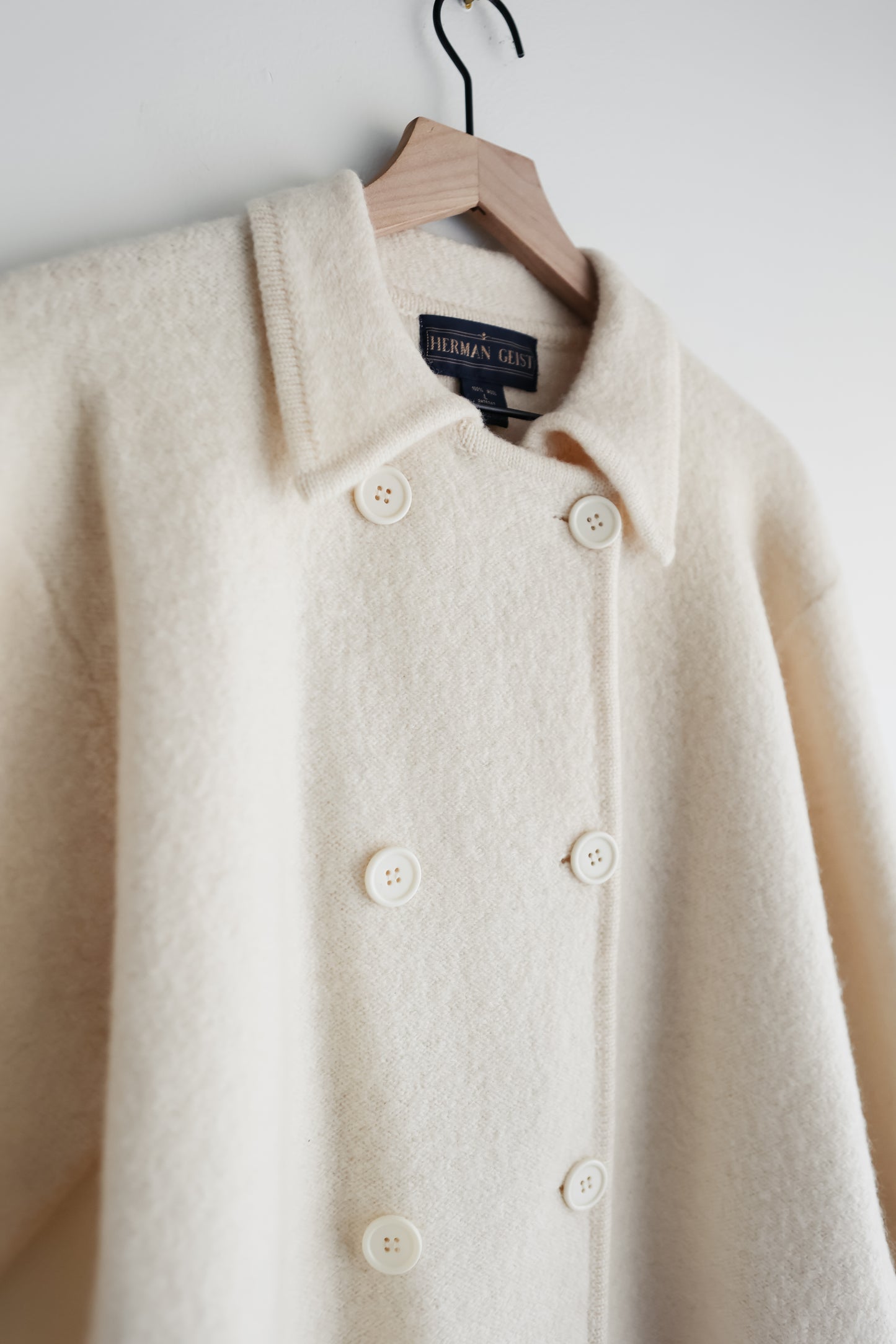 vintage cream wool cardigan (L)