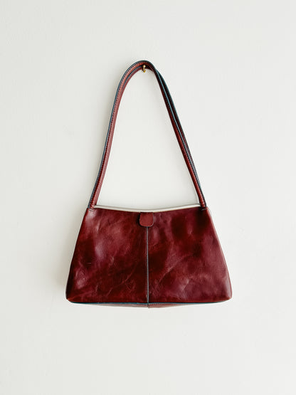 vintage oxblood leather shoulder bag
