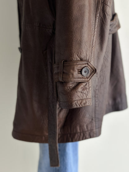 vintage butter soft leather coat (M/L)