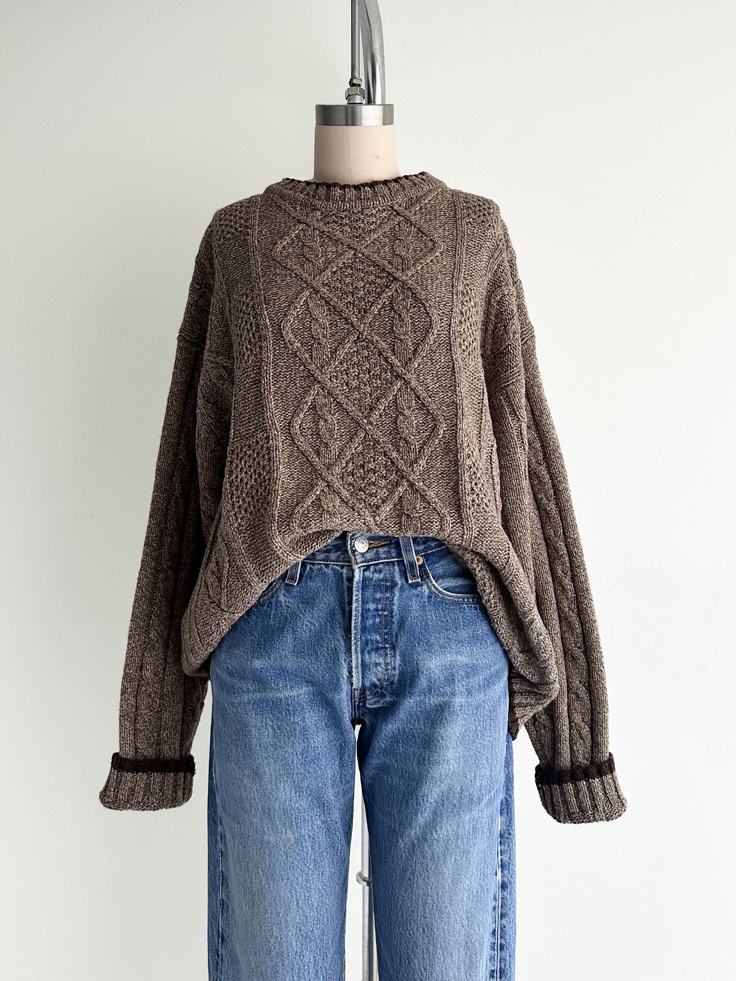 vintage chunky wool fisherman sweater (M/L)