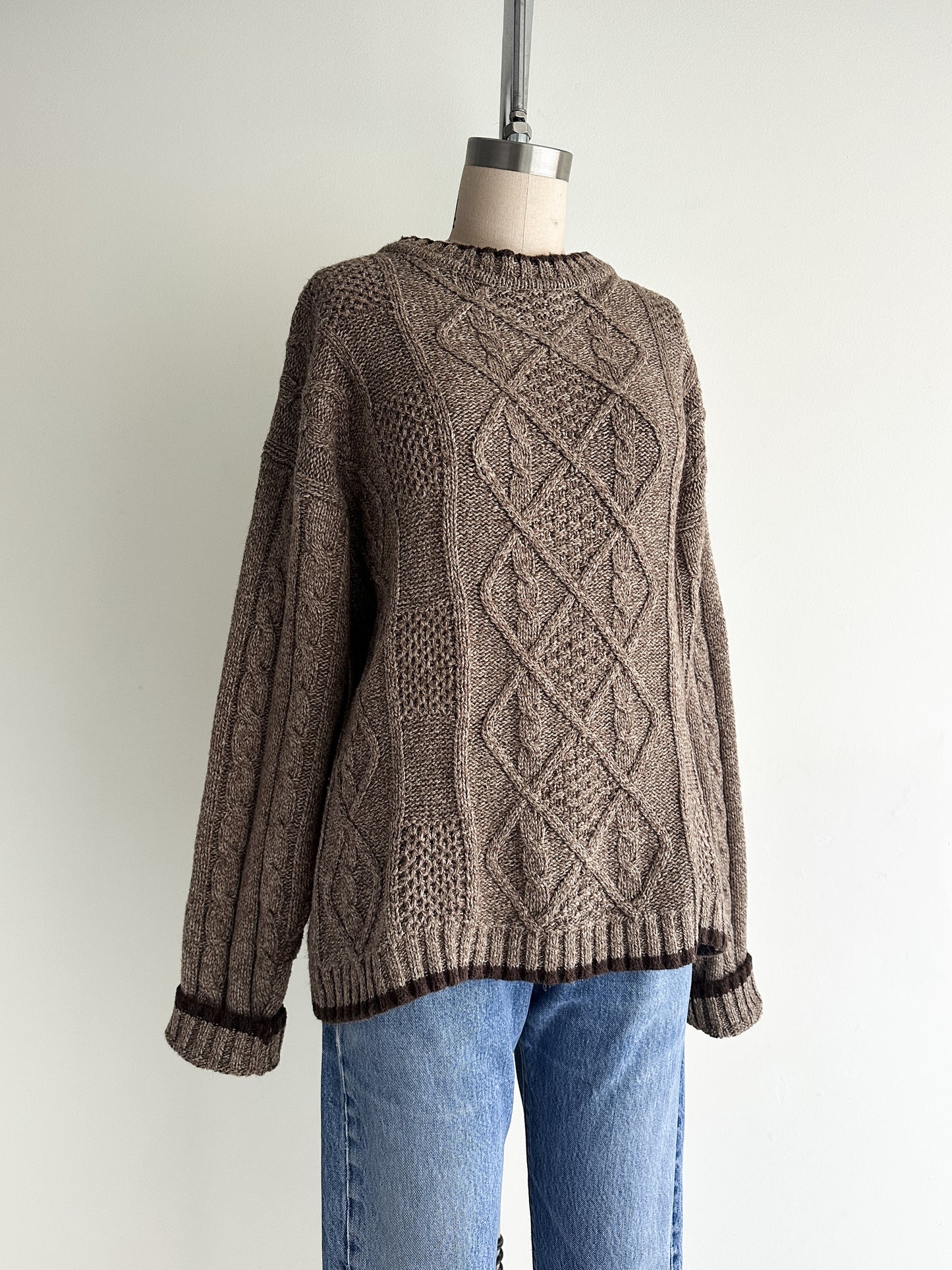 vintage chunky wool fisherman sweater (M/L)