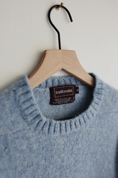 vintage light blue shetland sweater (S)