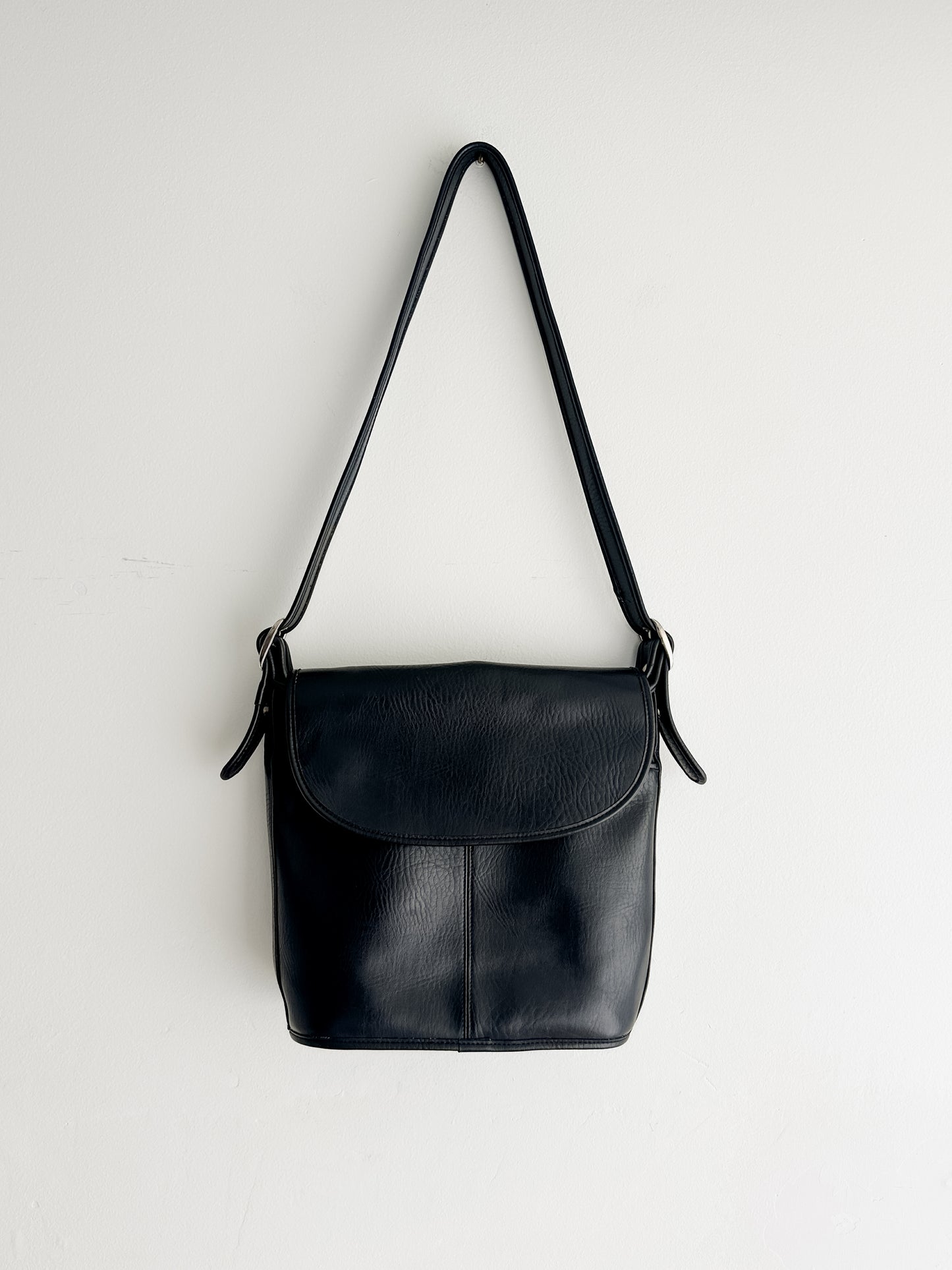 vintage black satchel bag