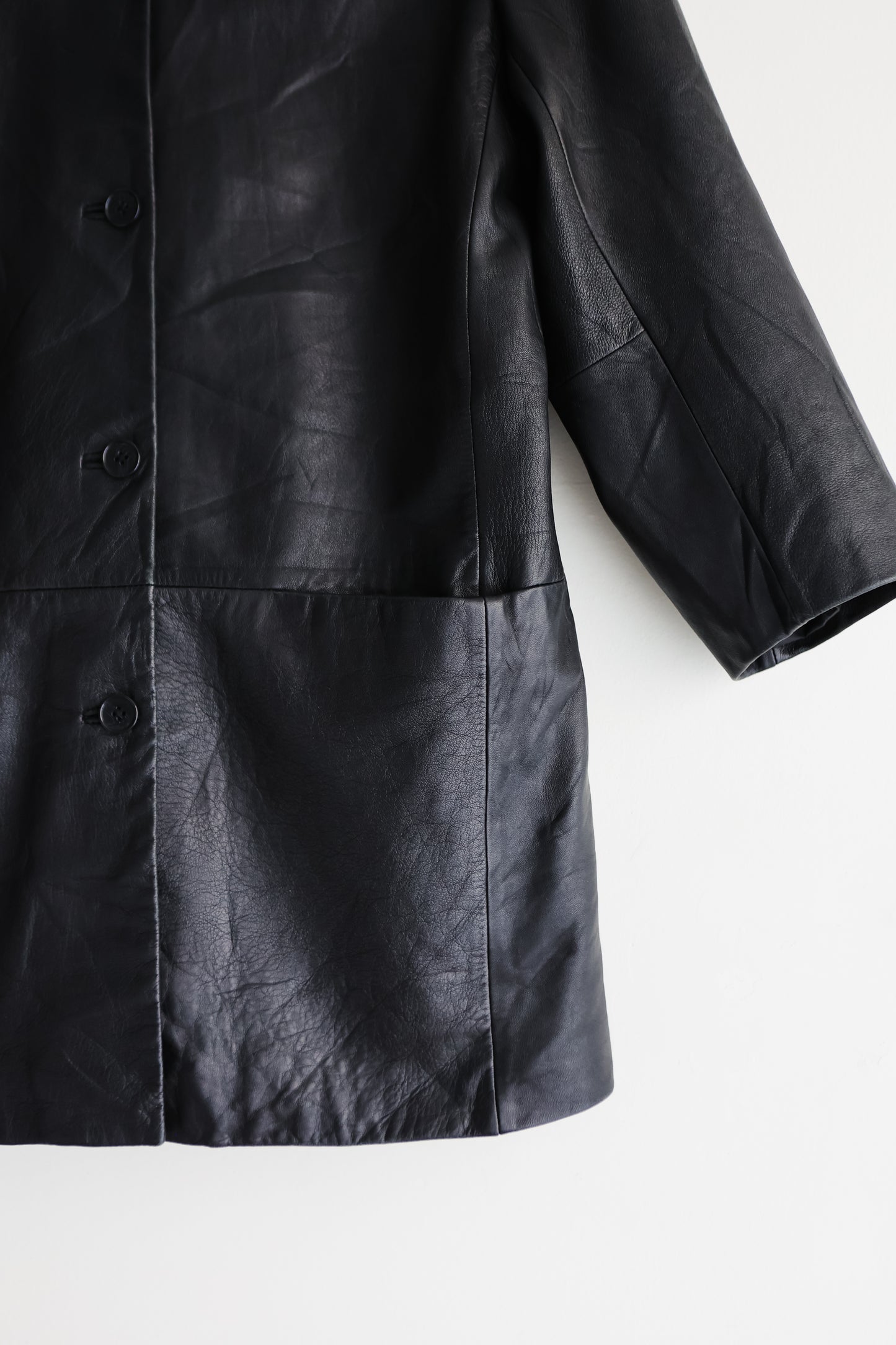 vintage soft leather coat (M)