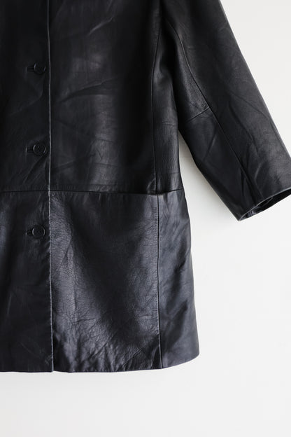 vintage soft leather coat (M)