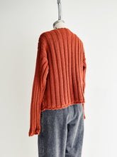 Load image into Gallery viewer, vintage rust cropped cotton sweater (S/M)
