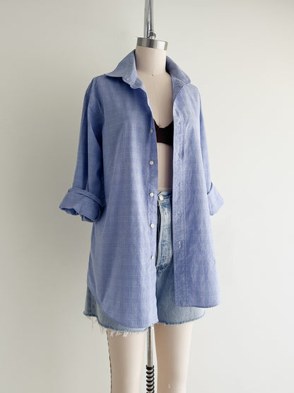 vintage glen plaid RL button down shirt (M)