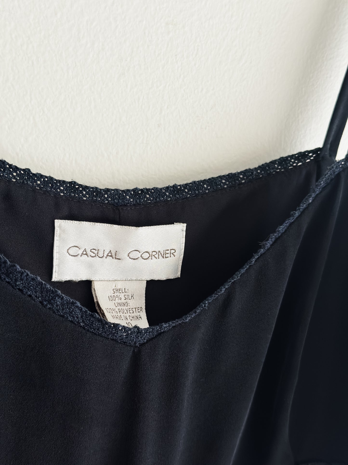 vintage black silk slip dress (S/M)