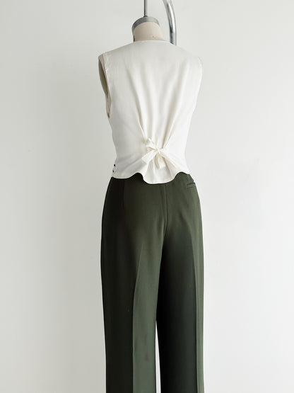 vintage pine wide leg trousers (M)