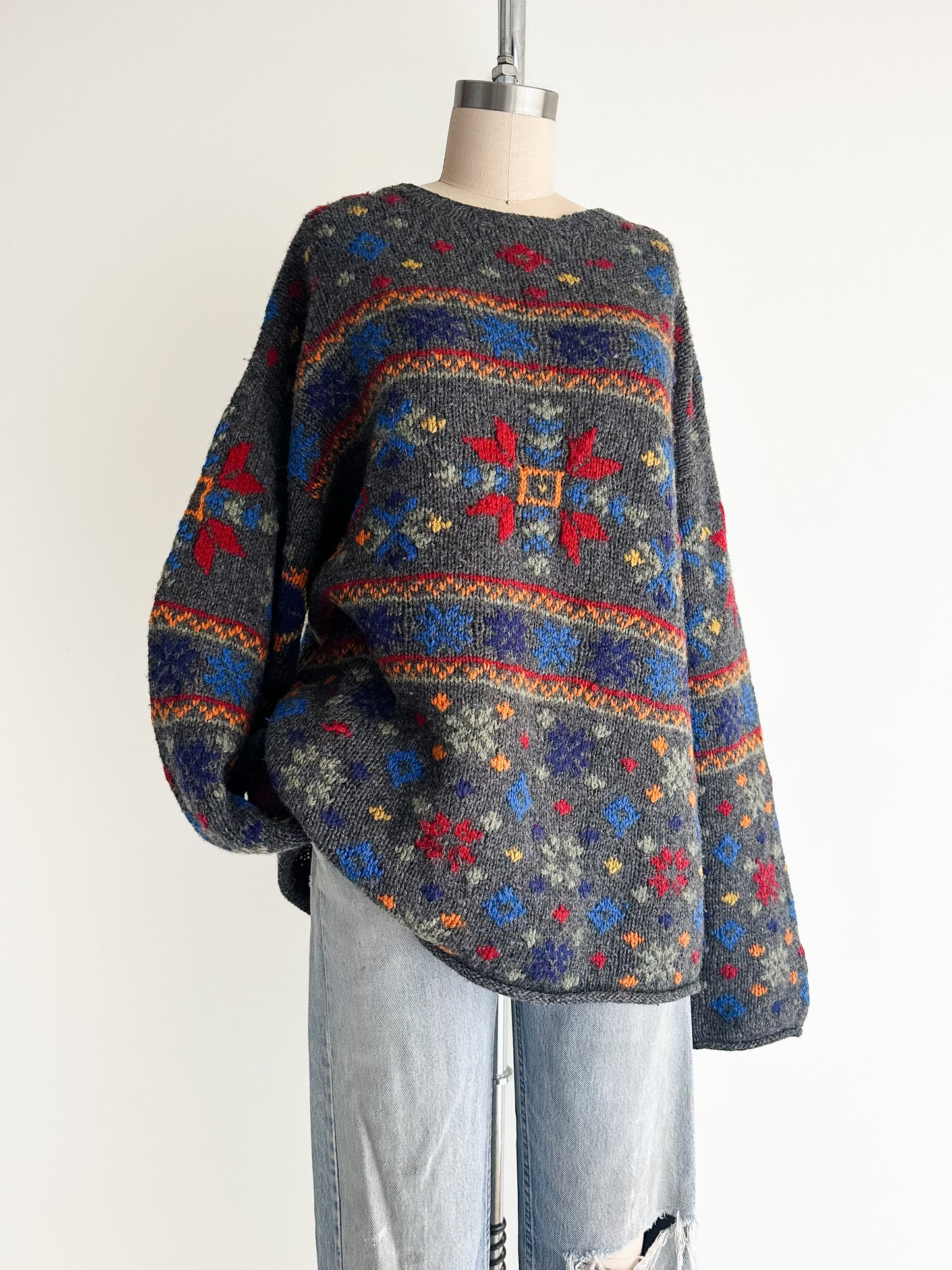 vintage J Crew winter wool sweater (L)