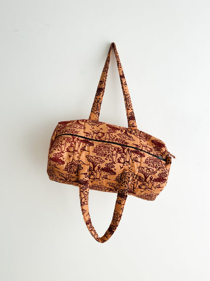vintage quilted cotton weekender bag