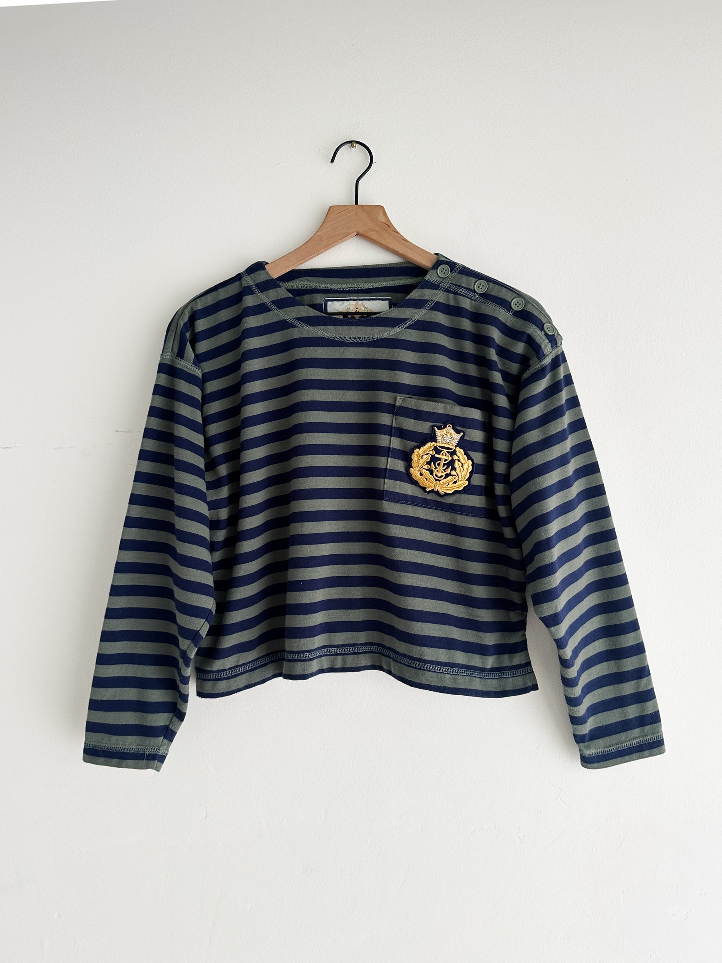vintage striped cropped tee (M)