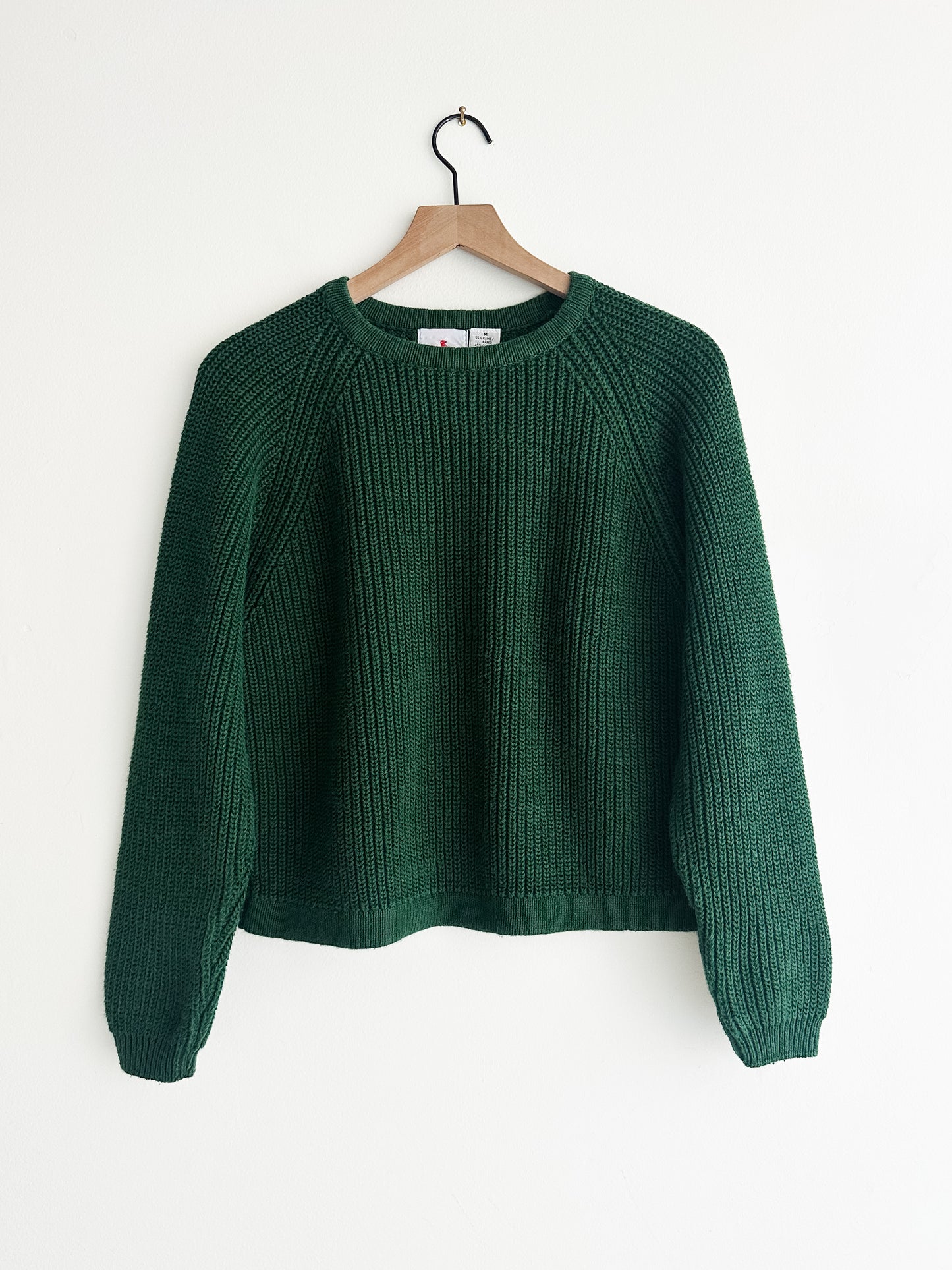 vintage spruce green ribbed sweater (S/M)