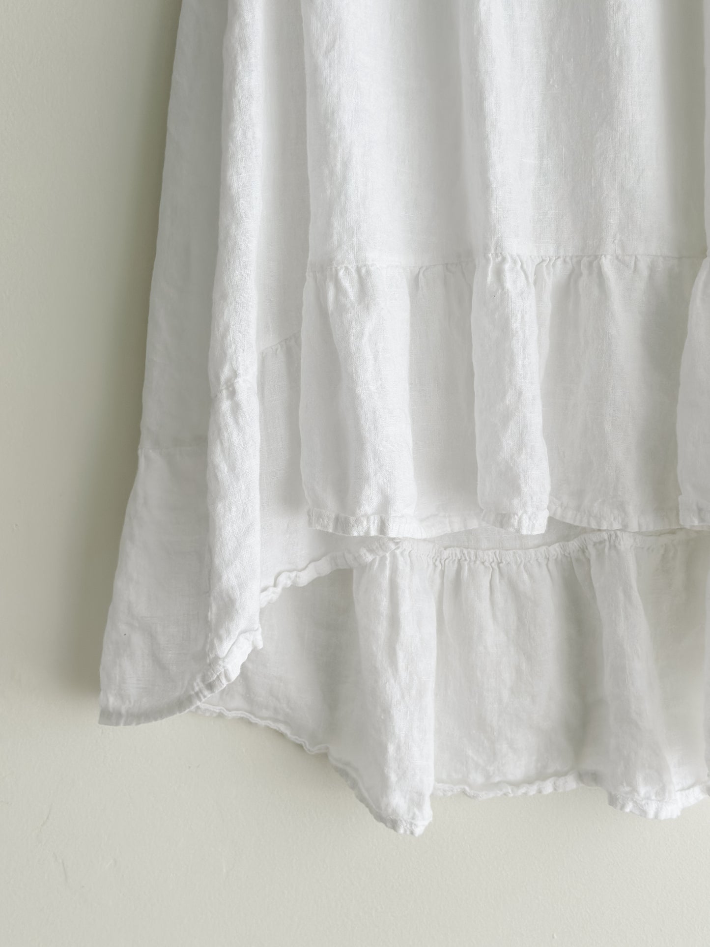 vintage white linen skirt (M)