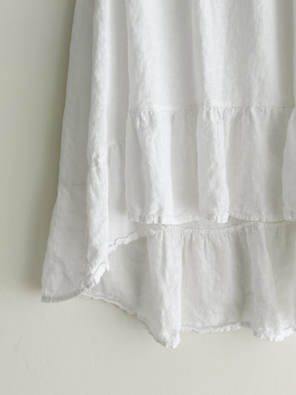 vintage white linen skirt (M)