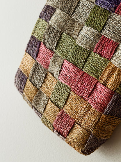 vintage basketweave clutch