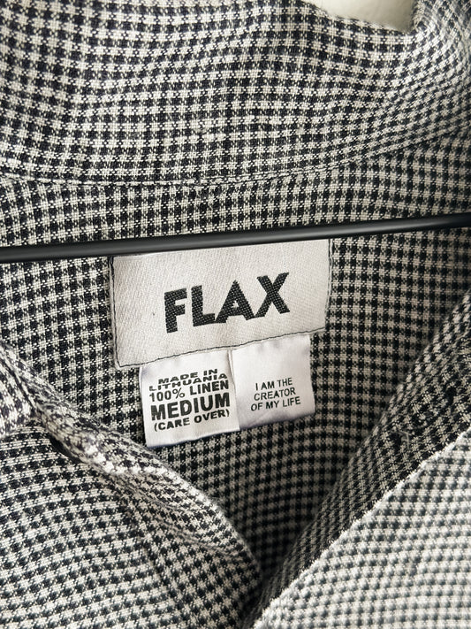 vintage FLAX check linen shirt (L)
