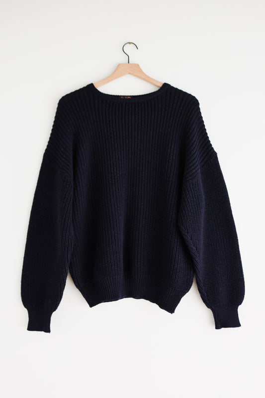 vintage Italian wool fisherman sweater (L)