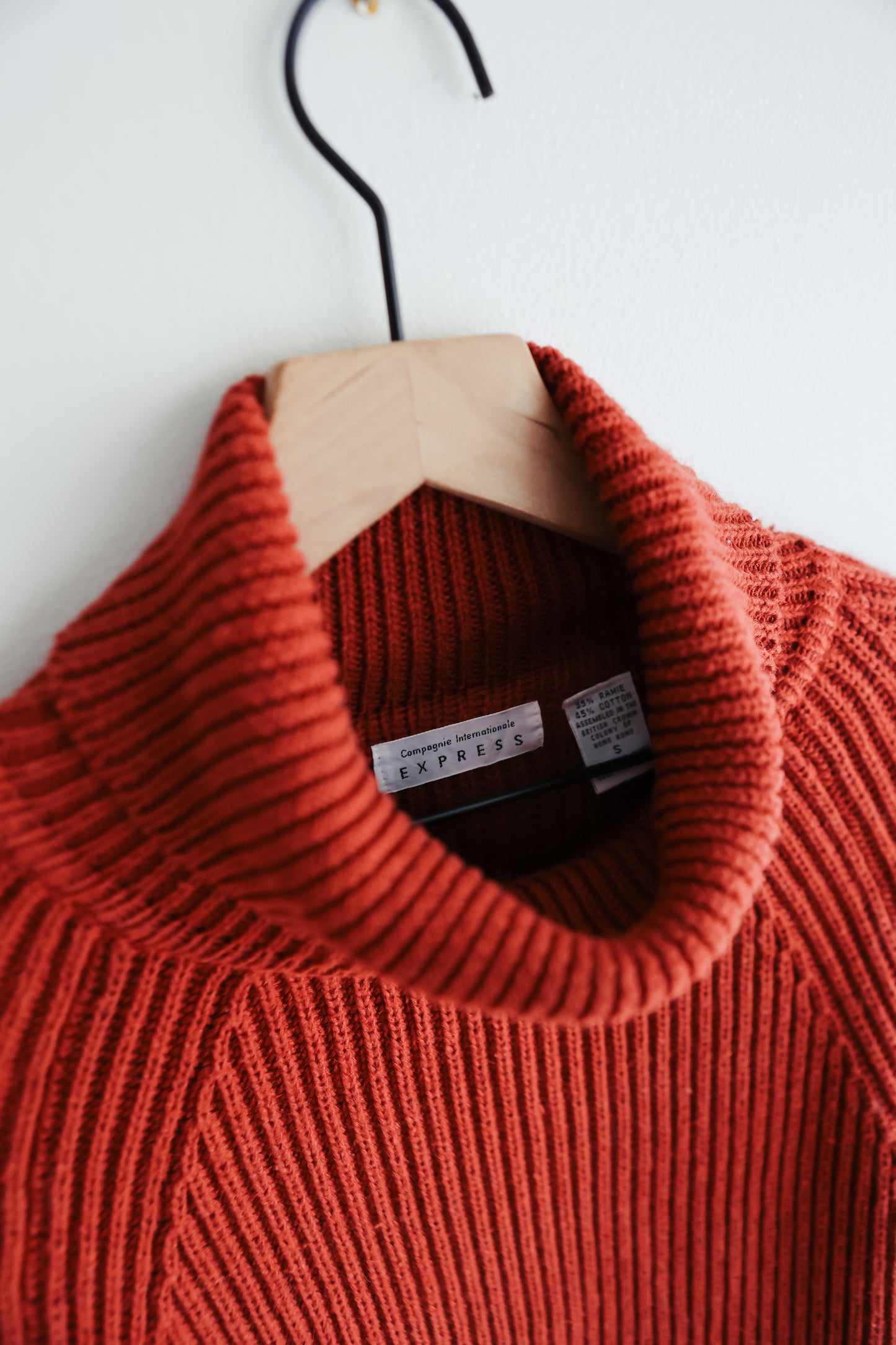 vintage rust cotton sweater (M)