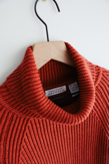 vintage rust cotton sweater (M)