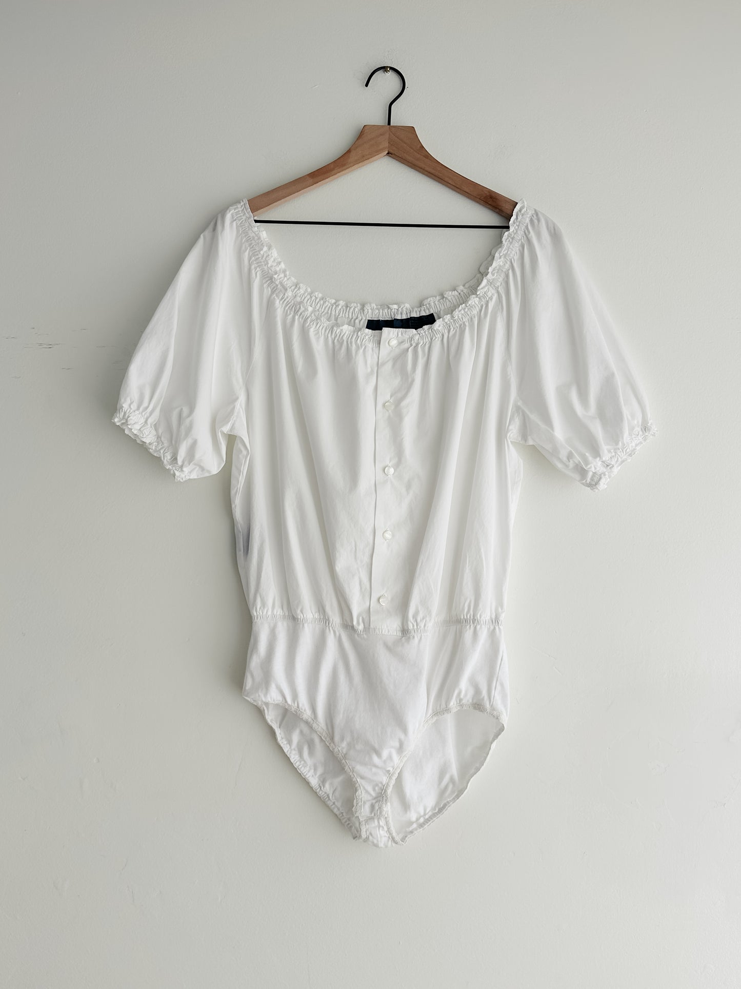 vintage white peasant shirt (L)