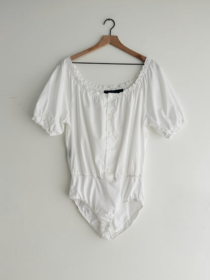 vintage white peasant shirt (L)
