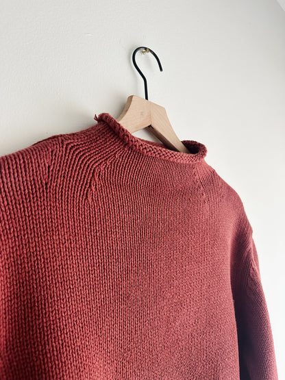 vintage J Crew rollneck brick cotton sweater (L)