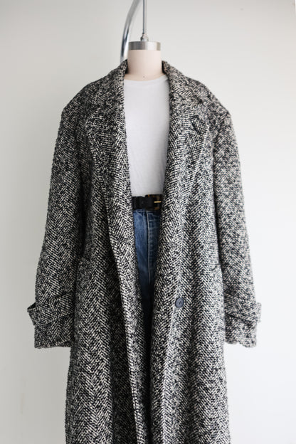 vintage tweed wool coat (L)