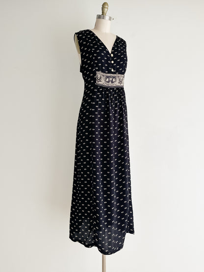 vintage breezy crepe dress (M)