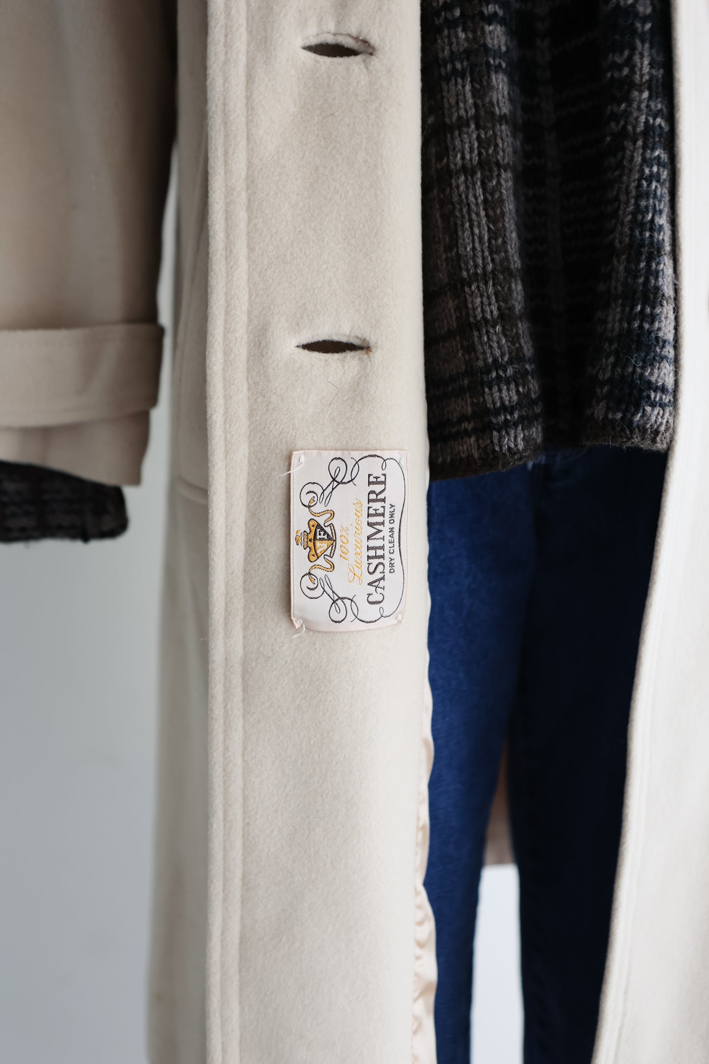 vintage cream cashmere coat (S)