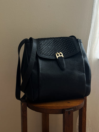 vintage Bally black pebbled leather Shoulder Bag
