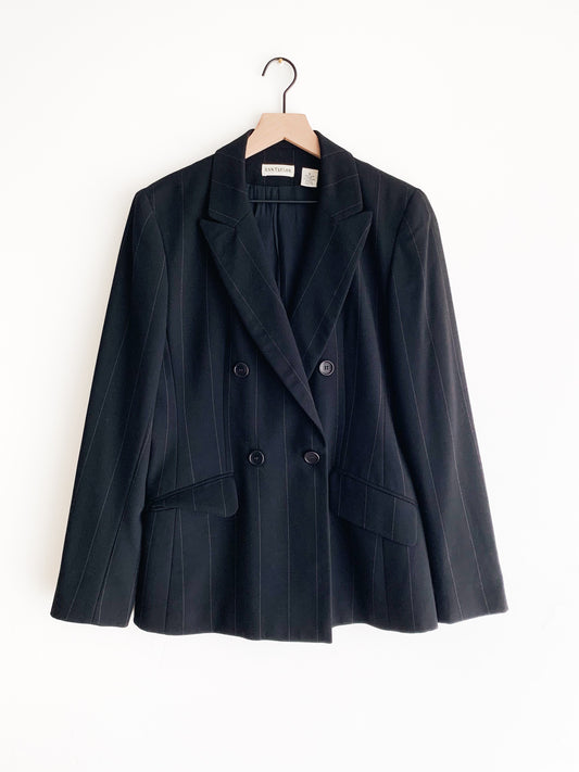 vintage pinstripe wool blazer (M)