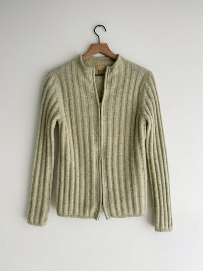 vintage pale green wool cardigan (S/M)
