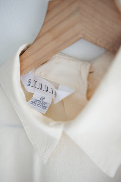 vintage crepe silk blouse (S)